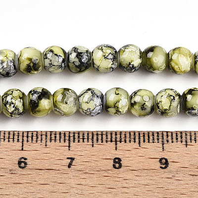 Выпечка окрашенные стеклянные бусины пряди DGLA-N003-6mm-A04-1