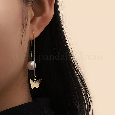 5 пара латунных сережек-гвоздиков с покрытием DIY-BBC0001-89-1