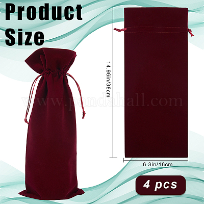4 шт. бархатные мешочки для упаковки винных бутылок ABAG-BBC0001-13B-1