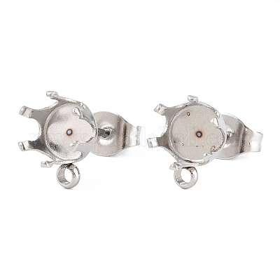 Плоская круглая фурнитура для сережек-гвоздиков из нержавеющей стали 304 STAS-D389-04E-P-1