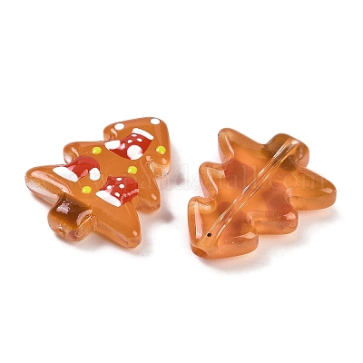 Бусины лэмпворк ручной работы новогодняя тема LAMP-I027-07C-1