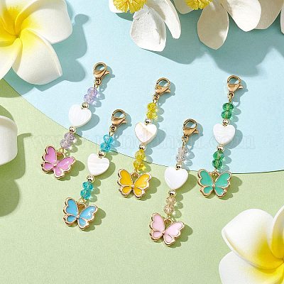 Подвески из эмали из сплава бабочки HJEW-JM01775-1