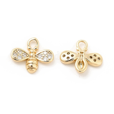 Латунные микропаве прозрачные кубические циркониевые подвески KK-G447-07G-1