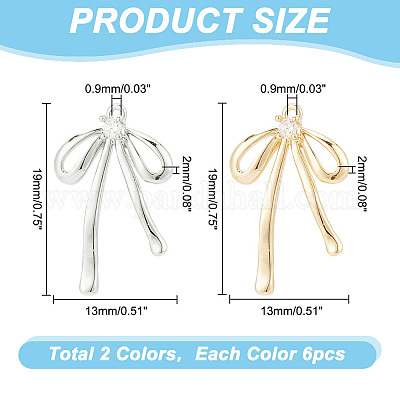 12 шт. 2-х цветные латунные подвески со стразами KK-HY0003-75-1