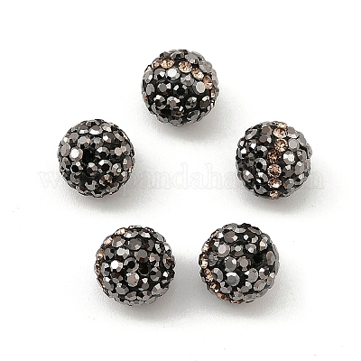 Круглый класса a стразы глина проложит бусы RB-O027-02-1