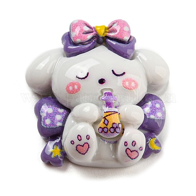 Кабошоны с милым щенком из непрозрачной смолы CRES-P026-BM-1