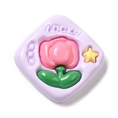 Кабошоны из непрозрачной цветочной смолы RESI-C035-01A-1