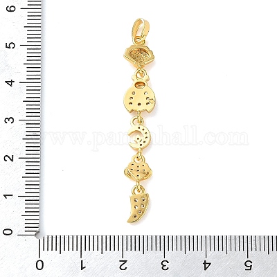 Латунные микропаве прозрачные подвески с фианитом KK-D101-01A-G-1