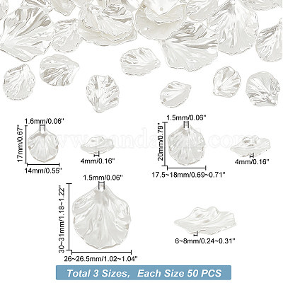 150 шт. 3 подвески из искусственного жемчуга с перламутровым покрытием и акриловыми бусинами SACR-PH0001-50-1