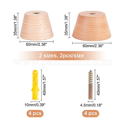 4 шт. 2 стиля деревянной вешалки для одежды AJEW-CA0001-34B-1