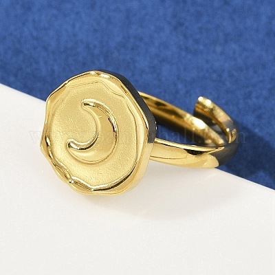 Золотые кольца из нержавеющей стали 304 RJEW-H254-08D-G-1