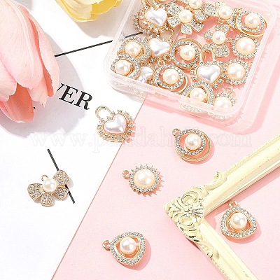 25 шт. 5 стиля подвески из сплава со стразами FIND-FS0003-53-1