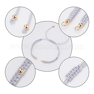 Плетеный нейлоновый браслет материалы AJEW-PH0001-18-1