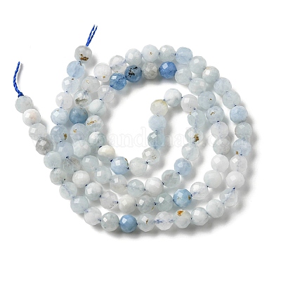 Природные Аквамарин бисер нитей&nbsp;X-G-E411-19E-4mm-1