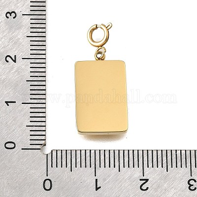 Прямоугольник с сердцем из нержавеющей стали 304 подвесные украшения STAS-H202-48G-1