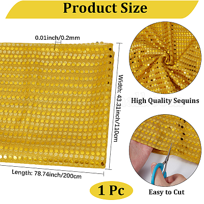 Полиэстеровая ткань с пайетками&nbsp;AJEW-WH20006-352B-1