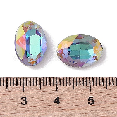 Cabochons de strass en verre&nbsp;RGLA-L029-02B-BBLA-1