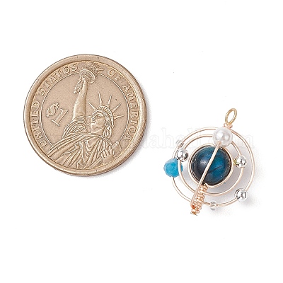 4 шт. 4-х цветные подвески из натурального тигрового глаза и ракушечного жемчуга PALLOY-TA00187-1