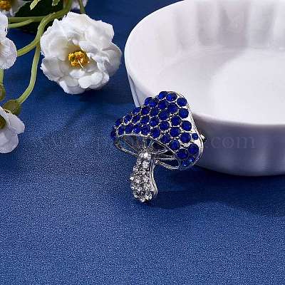 Брошь-гриб из кубического циркония JBR102G-1