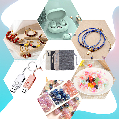 24 шт. 4-х цветные мешочки из мешковины для упаковки ABAG-BBC0001-08-1