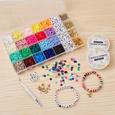 PandaHall Elite DIY Bead Sets, including Handmade Polymer Clay Beads,  Acrylic & Plastic Beads, Mixed Color