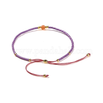 Регулируемые браслеты из бисера натурального желтого авантюрина BJEW-F391-A17-1