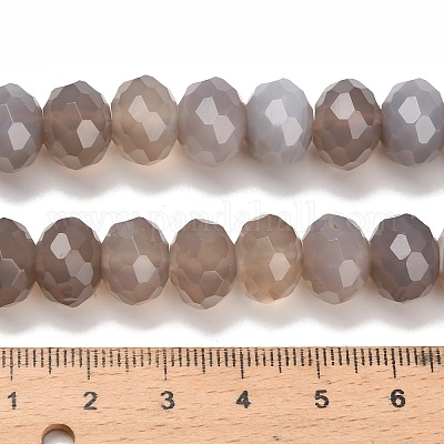 Серые натуральные бусины из агата &nbsp;G-C259-A12-8x12mm-1