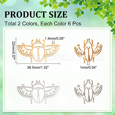 12 шт. подвески из нержавеющей стали 201 двух цветов STAS-DC0012-20-1