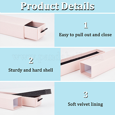 Прямоугольный бумажный ящик для хранения ожерелий подарок кейс CON-WH0095-128A-1