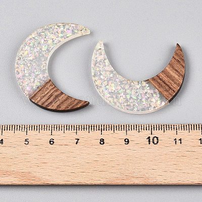 Подвески из эпоксидной смолы и орехового дерева RESI-T057-14C-1