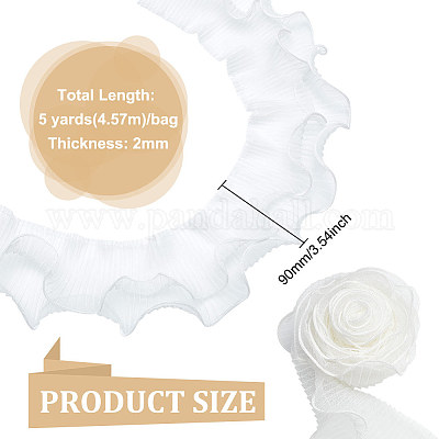 5 ярд двухслойной полиэфирной плиссированной ленты OCOR-FG0002-05B-1