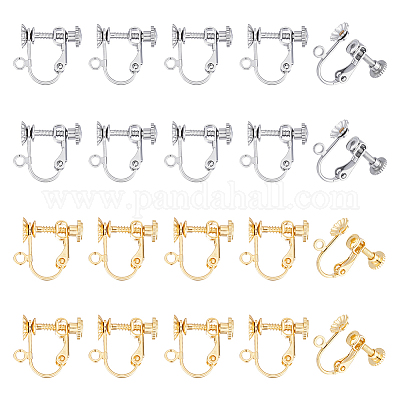 20 шт. 2 цвета фурнитура для сережек-клипс из хирургической нержавеющей стали 316 STAS-UN0063-72-1