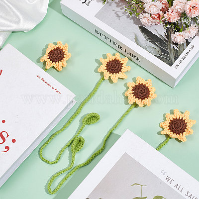 4 шт. крючком из шерстяной пряжи закладки для растений AJEW-CP0007-93-1