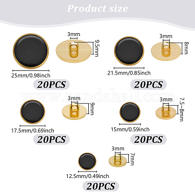 100 шт. 5-х видов пластиковых пуговиц на ножке BUTT-OC0001-51A-1