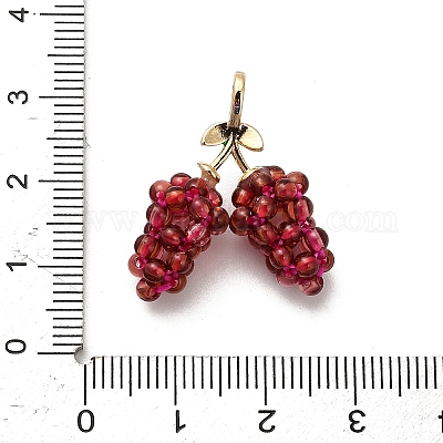 Подвески из натурального граната с круглыми бусинами в виде винограда G-A273-01G-1