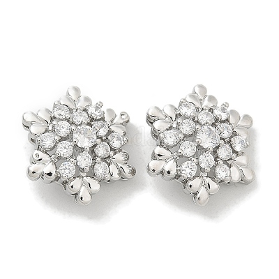 Стойка покрытие латунные микропаве прозрачные кубические циркониевые кнопки KK-K293-11P-1