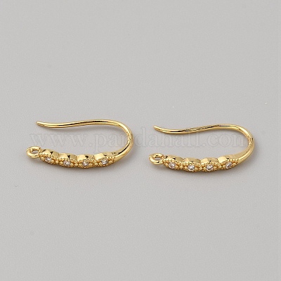 Латунные крючки для серьги из чистого циркония KK-WH0038-43G-1
