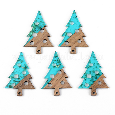 Подвески из прозрачной смолы и ореха RESI-S389-030A-B03-1