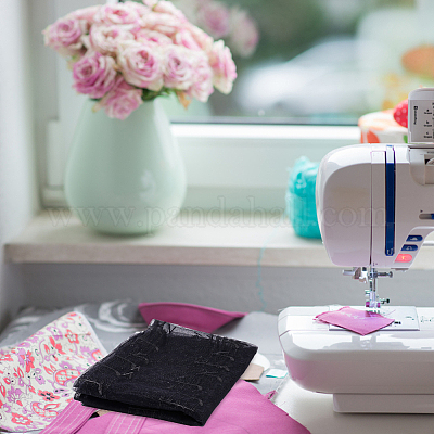 Сетчатая ткань из полиэстера с узором музыкальной ноты DIY-WH0449-28B-1