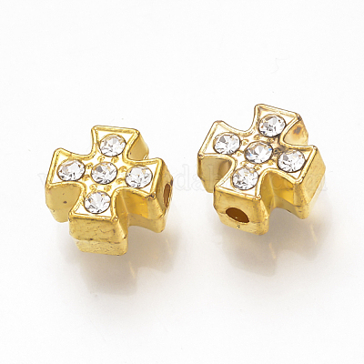 Бусины из сплава и страза ALRI-T004-09G-1