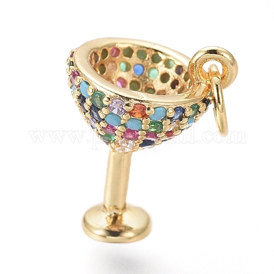 Латунные микро проложить кубического циркония подвески ZIRC-I032-31G-1