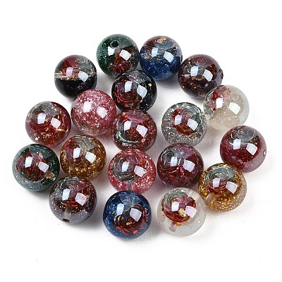 Светящиеся прозрачные смоляные бусины внутри цветка&nbsp;RESI-C070-09-1