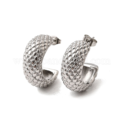 Серьги-гвоздики из нержавеющей стали 304 EJEW-F381-01C-P-1