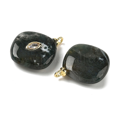Природные моховой агат подвески G-H328-06G-B13-1