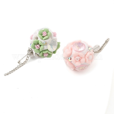 Светящиеся в темноте круглые бусины из полимерной глины CLAY-D007-03-1