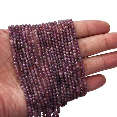 Натуральные рубиновые бисерные пряди&nbsp;G-F509-16-3mm-01-1