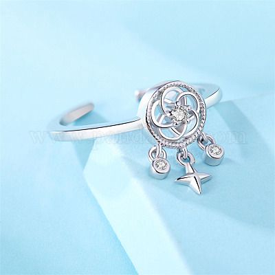 925 кольцо-манжета из стерлингового серебра с микропаве и кубическим цирконием WG15AAD-01-1