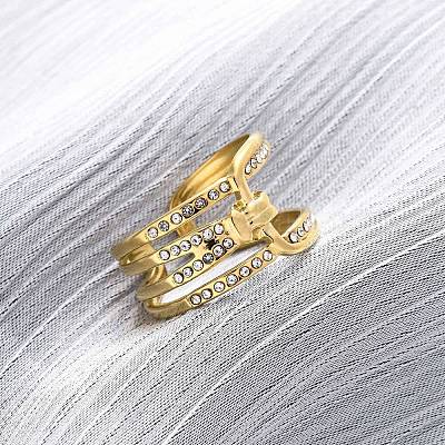 Нержавеющая сталь 304 с регулируемыми манжетами из стразов RJEW-Q020-09G-1