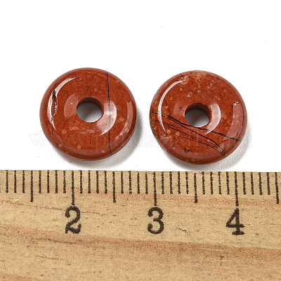 Подвески-пончики из натуральной красной яшмы/диски-пи G-G142-01R-1