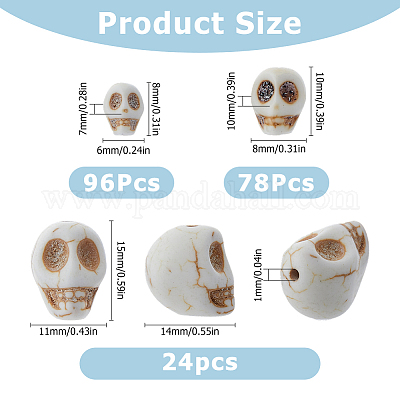 198 шт. 3 стиля окрашенных синтетических бирюзовых бусин G-FI0001-24-1